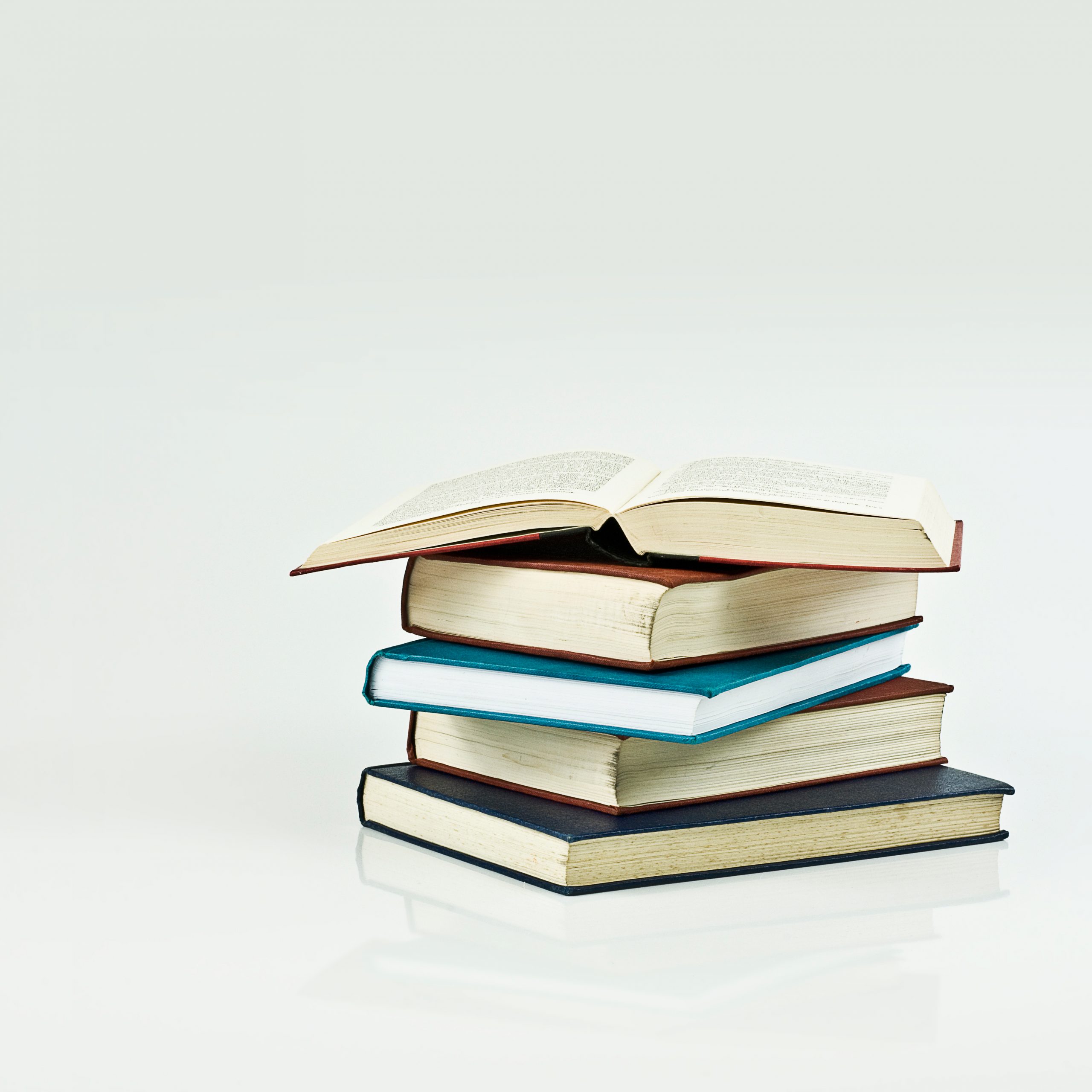 Pile of reading books Pile of hard cover reading books