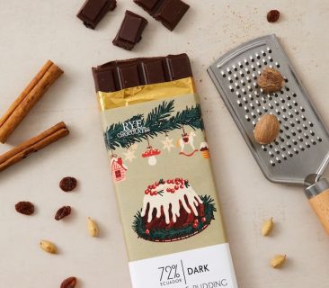 Christmas Pudding Dark Chocolate Bar - 72% Ecuadorian