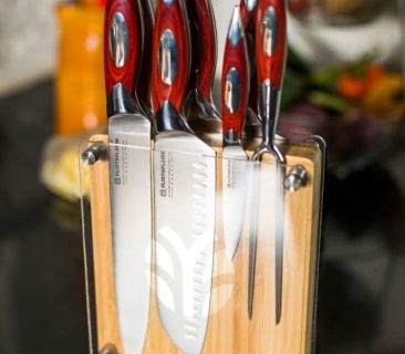 Flint and Flame 5 Piece Set with Magnetic Knife Block
