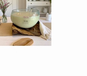 Glass on Wood - medium bowl