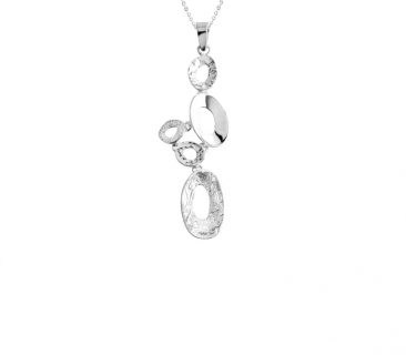 Ovals Long Silver Pendant
