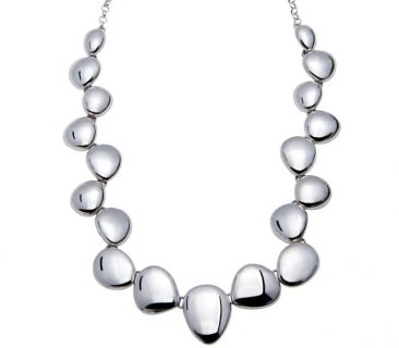 Polished Pebble Silver Necklace
